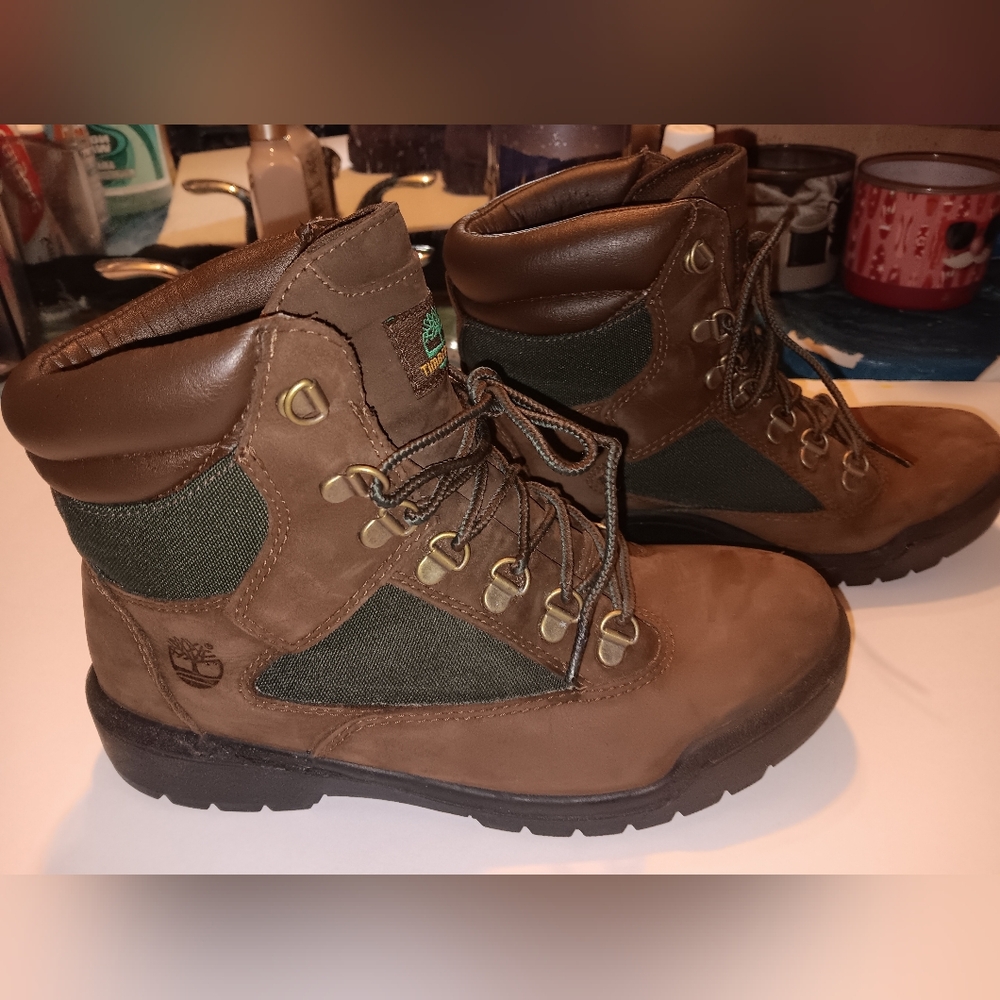 Timberland Brown and Dark Green Boots